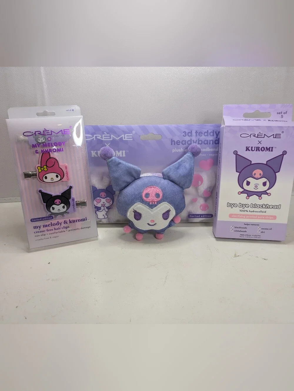 Kuromi x The Crème Shop Beauty Bundle Headband Pore Strips Hair Clips Sanrio